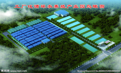 水产养殖场三维鸟瞰图图片